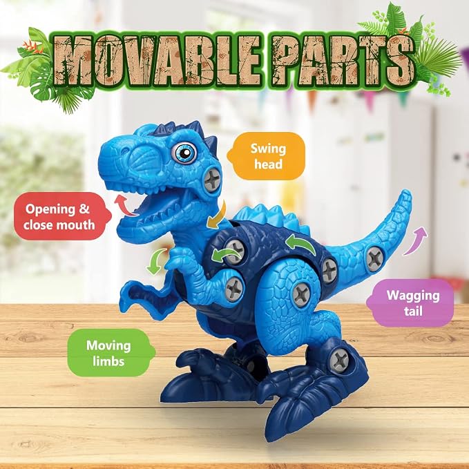 BAODLON Dinosaur Toys for 3 4 5 6 7 Year Old Boy, Take Apart Dinosaur Toys for Kid 3-5 5-7 Building Toy with Electric Drill, Learning Educational STEM Construction Toy Christmas Birthday Gift Boy Girl - Image 5