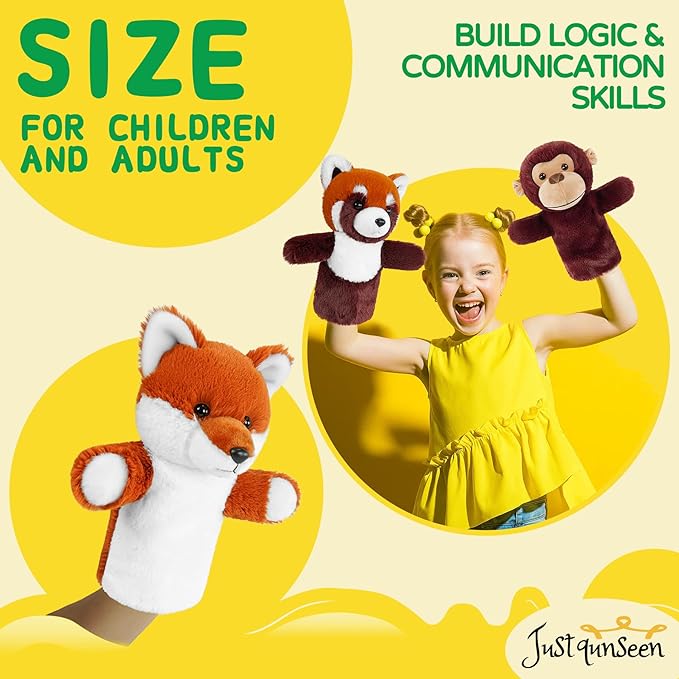 Animal Puppet for Toddlers Creative Storytelling Tool Soft Washable Fabric Preschool Education Interactive Role Play Forest Animal Fox