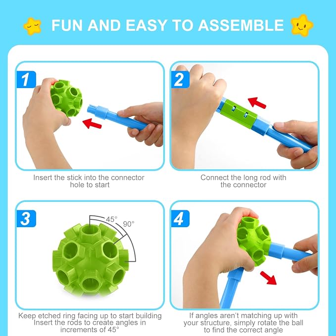 SpringFlower Fort Building Kit for Kids,STEM Construction Toys, Educational Gift for 3 4 5 6 7 8 9 10 11 12 Years Old Boys and Girls,Ultimate Creative Set for Indoor & Outdoors Activity,140 Pcs,Green - Image 2