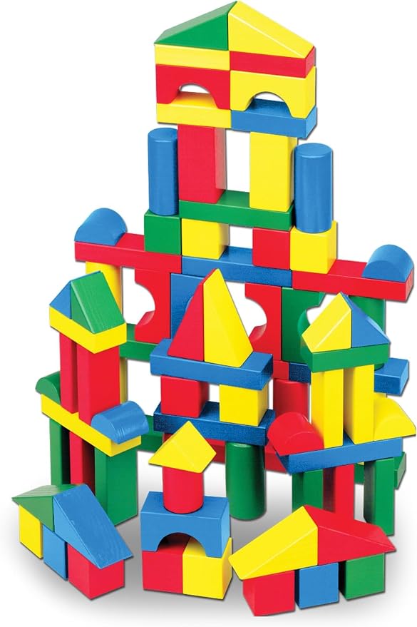 Melissa & Doug Wooden Building Blocks, 100-Piece Set of Sorting & Stacking Toys in 4 Colors and 9 Shapes, Classic Toddler Toys for Girls & Boys Ages 2+ - FSC Certified (Pack of 6) by Unknown