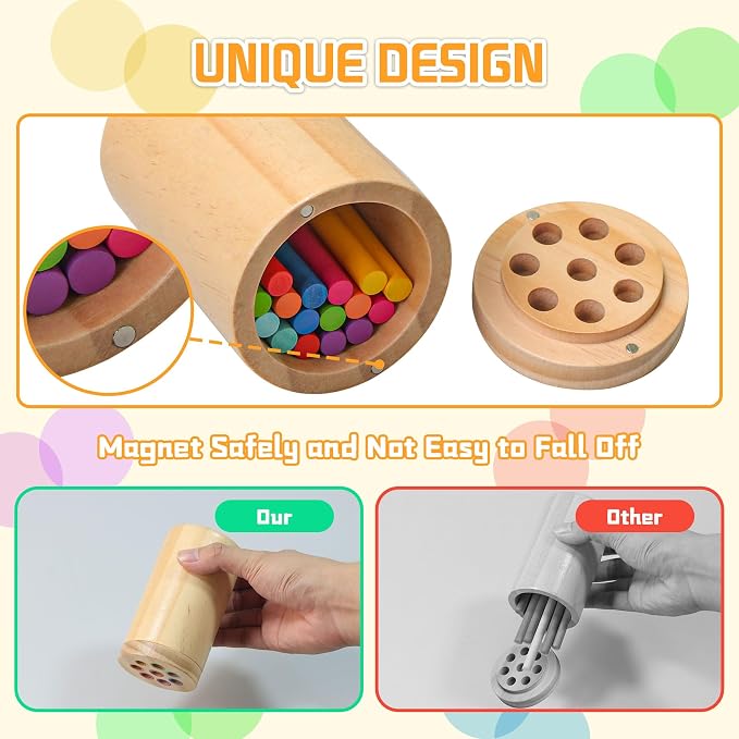 Montessori Toys for 1-3 Year Old,Color Sorting & Fine Motor Skills Preschool Learning Activities,Wooden Sensory Easter Toys for Toddlers - Image 2