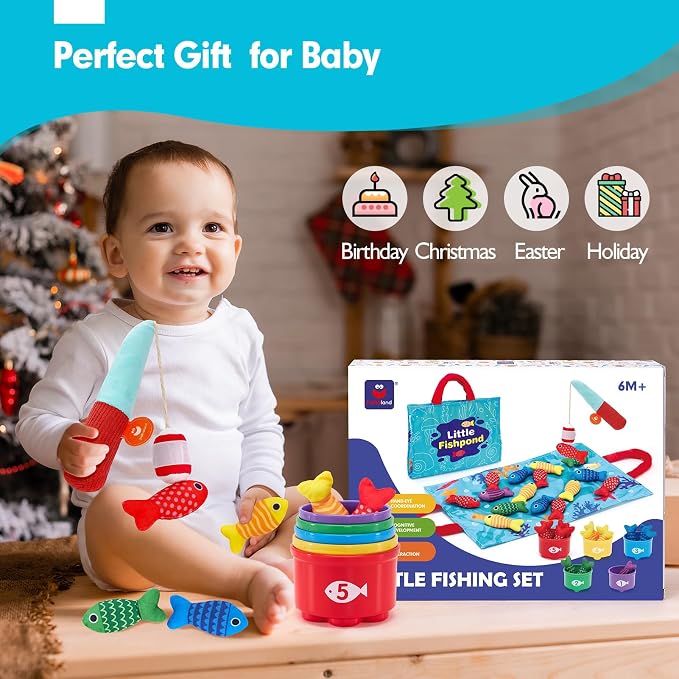 hahaland Montessori Toys for 1 Year Old Boy Girl Birthday Gift-Fishing Game - Image 7