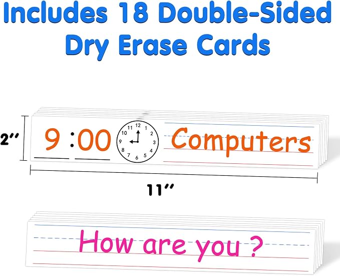 Daily Schedule Pocket Chart, Visual Schedule for Kids, Blue - Image 3