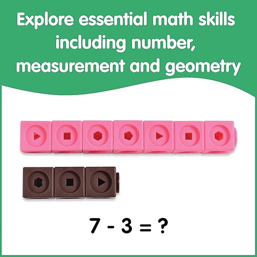 edxeducation Math Cubes, Set of 100 Counting Blocks, 5 Shapes and 10 Colors - Image 6