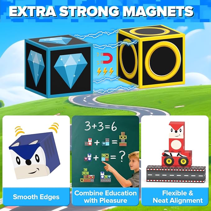 35PCS Mini Magnetic Blocks, Magnetic Blocks Travel with Portable Iron Box, Magnetic Building Blocks STEM Learning Set for Ages 3 4 5 6 7 8, Suitable for Restaurant and Travel, Hedgehog - Image 4
