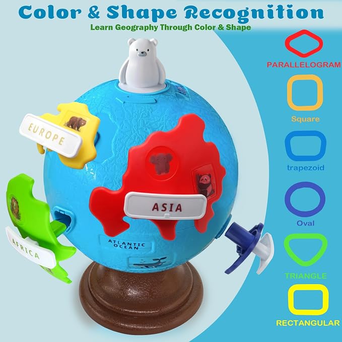 Puzzle Globe Toys for Kids, Geography Learning Toys for Preschool 3+ Years - Image 4
