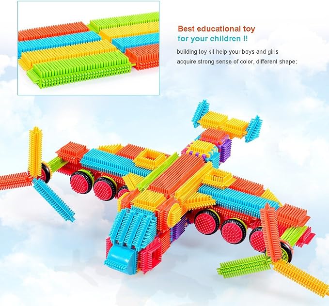 Teytoy 100 Pcs Bristle Shape Building Blocks Toy Set for toddlers Kids - Image 6