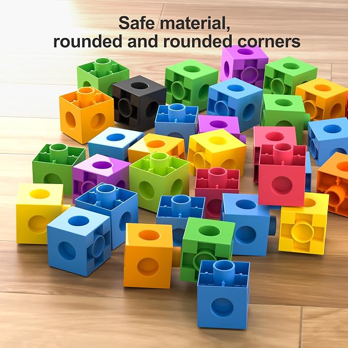 TOMMYHOME Math Linking Cubes with Box 301PCS, Preschool Math Manipulative, Kids Counting Blocks Play Set, Suitable for Learning Educational Supplies in Kindergarten. Great Gift for Boys & Girls (1) - Image 5