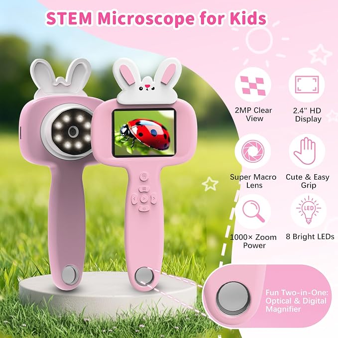 BLACKROOT Microscope for Kids, 2.4" Handheld Digital Pocket Microscope - Image 2