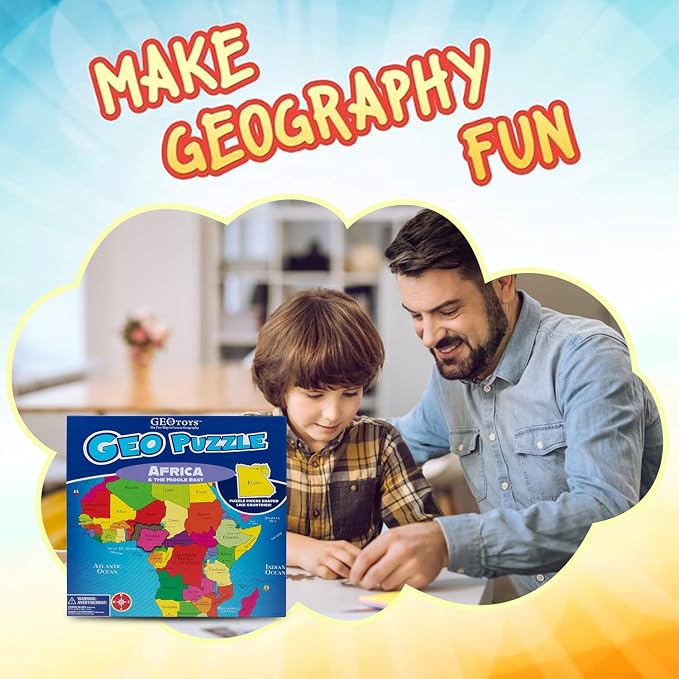 GeoPuzzle Africa & Middle East Jigsaw Puzzles, 65 Pc Puzzle for Kids - Image 3