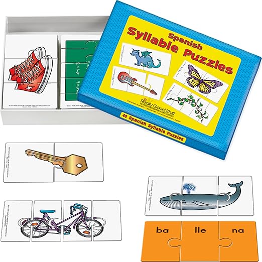 Really Good Stuff, Spanish Syllable Puzzles, 40 Puzzles, Ages 5+, Grades K+ by ReallyGoodStuff