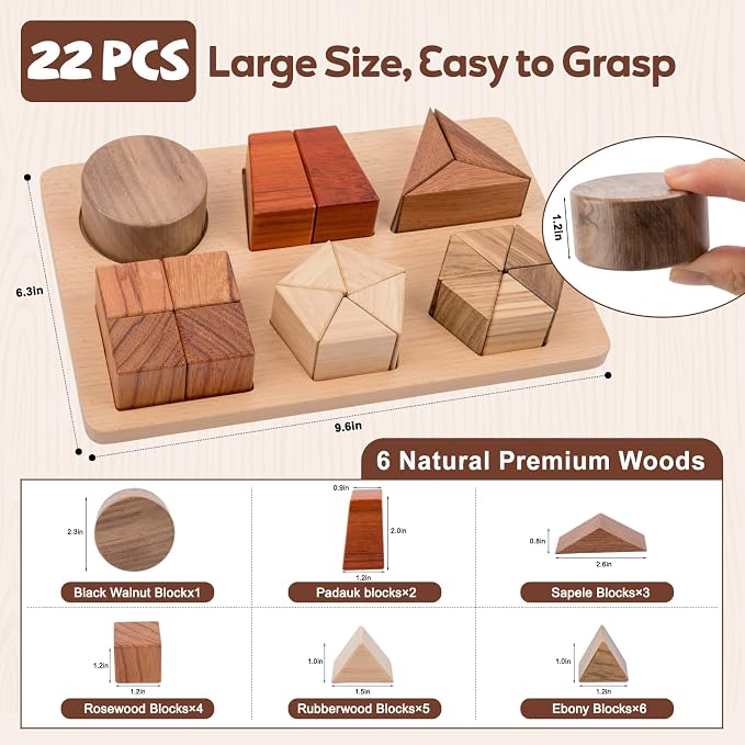 Montessori Wooden Fraction Puzzle Toy for Ages 3+,Fraction Manipulatives - Image 5