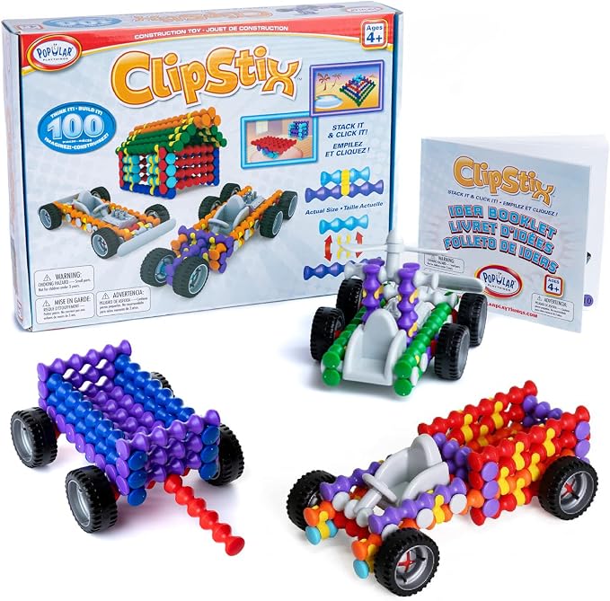 POPULAR PLAYTHINGS Clipstix Building Sticks Kit, 100 Piece, Playstix - Image 8