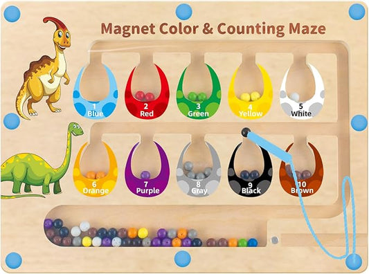 HONGID Dinosaur Toys,Magnetic Color and Number Maze, Montessori Toys for 3 4 5 Year Old,Learning Educational Sensory Toys for Toddlers and Kids Boys Girls,Christmas Stocking Stuffers for Kids by Unknown