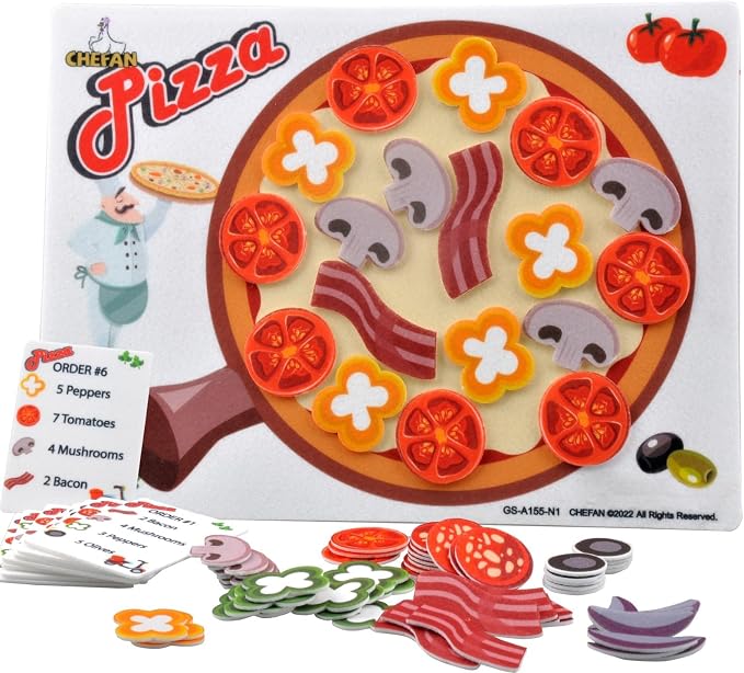 CHEFAN Pizza Counting Toddler Toys, Toddler Number Learning Toys, Preschool Math Games, Manipulatives for Preschool by CHEFAN