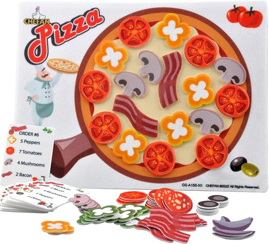 CHEFAN Pizza Counting Toddler Toys, Toddler Number Learning Toys, Preschool Math Games, Manipulatives for Preschool by CHEFAN