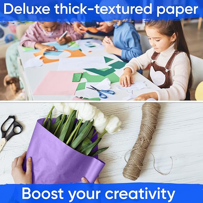 USA Made 18" x 1200" Lilac Kraft Paper Roll, 45 lbs Thickness, American Quality Colored Kraft Paper for School, Arts & Crafts, Bulletin Board - Odorless, Non-Toxic, Safe for Kids