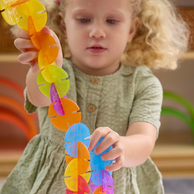 Guidecraft Interlox Discs - 96 Piece Set: Kids STEM Learning and Construction Toy, Creative and Educational Building Set for Toddlers - Image 4