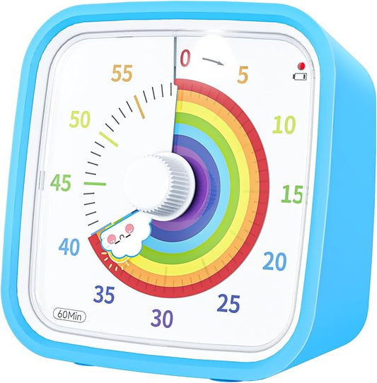 Yunbaoit Rainbow Visual Timer for Kids, 60-min Countdown Timer, Blue by Yunbaoit