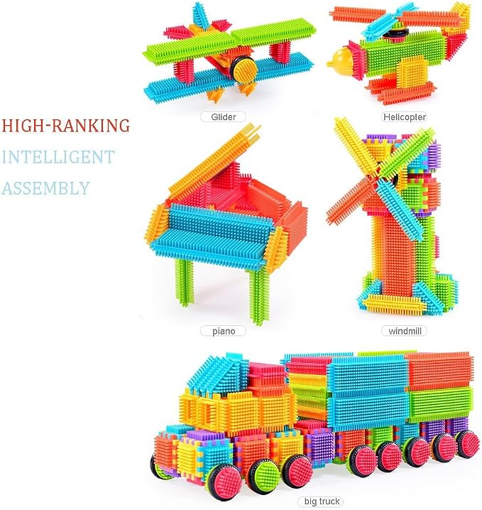 Teytoy 100 Pcs Bristle Shape Building Blocks Toy Set for toddlers Kids - Image 3