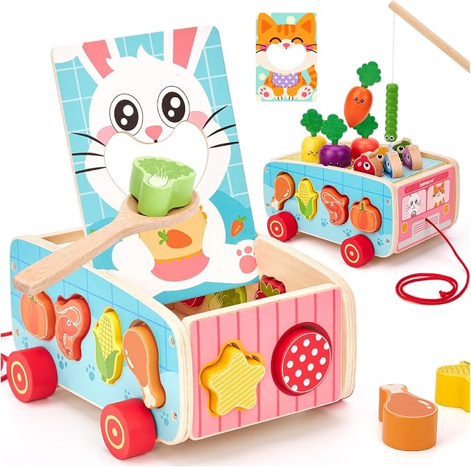 hahaland Montessori Toys 18 Month Old Girl Gifts, Wooden Toddler Toys 2-3 by hahaland