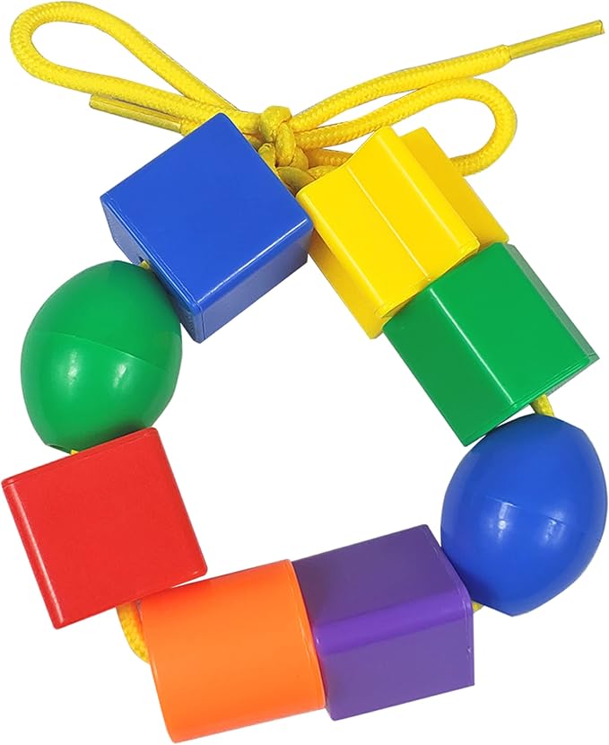 KUTOI Toddler Toys - Big Lacing Beads Set for Fine Motor Skills & Hand-Eye Coordination - 36 Beads & 6 Strings - Color Sorting & Counting Educational Learning Toy Montessori Toys - Image 5