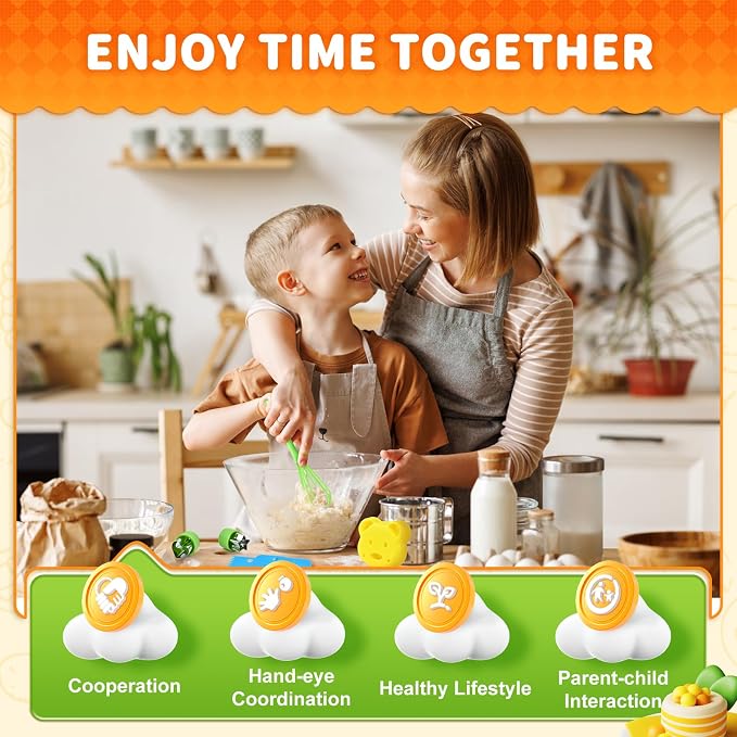 17PCS Montessori Toys Real Cooking Set for Kids Ages 3-6 - Kitchen Toys for Toddlers with Safe Knives, Cutting Board & Utensils - Learning Educational Pretend Play - Image 7