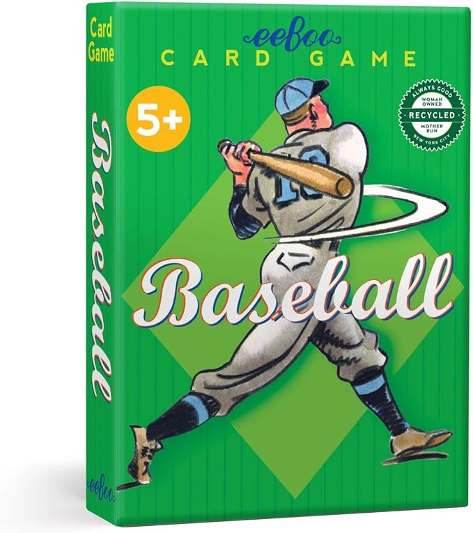 eeBoo: Baseball Playing Cards and Game, 36 Action Cards with Foldable Field, Develops Strategic Thinking, for Ages 5 and up by eeBoo