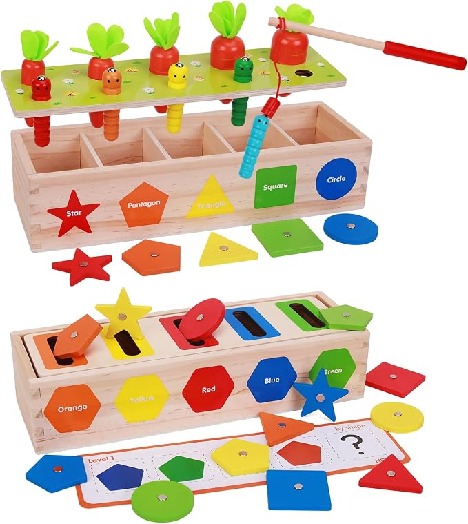 Montessori for Kids, Magnetic Color Shape Sorting Matching Box by AISHUN
