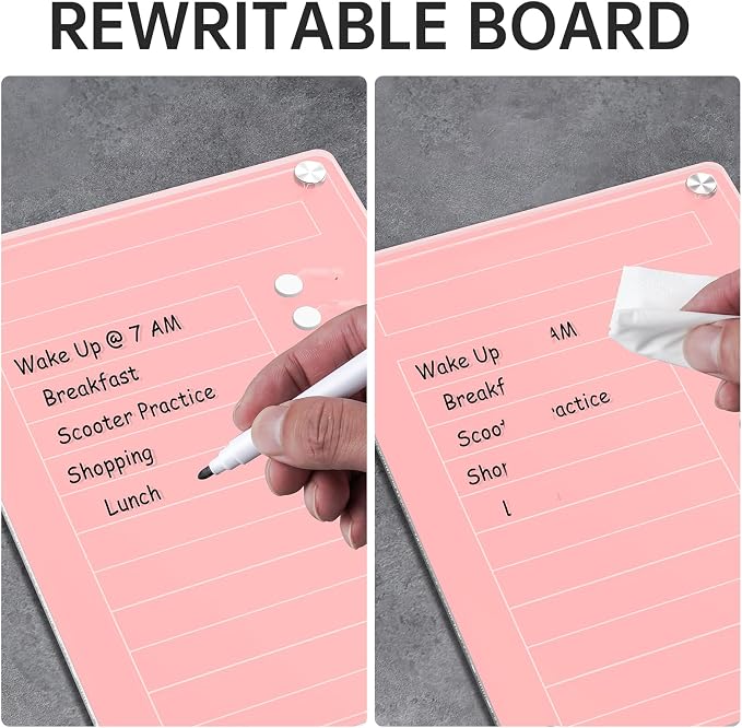 NiHome Magnetic Chore Chart with Sliders, Acrylic to Do List Planning Board - Image 4