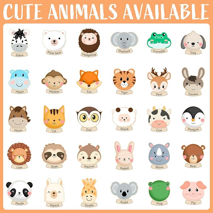 Personalized Name Puzzle for Kids, Custom Wooden Puzzle Engraved Text On Back with Pegs, Personalized Baby 1st Birthday Gifts for Girl & Boy, Toddlers Toys (Animal Name Puzzle)