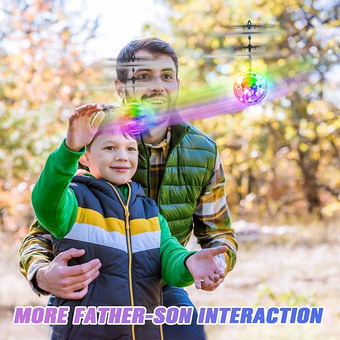 Flying Orb Ball, 2 Pack with Remote Control - LED Glowing Orbiter Toy for Indoor Outdoor Kids Games - Birthday Toys for Boys Girls Ages 6 7 8 9 10 12 Year Old