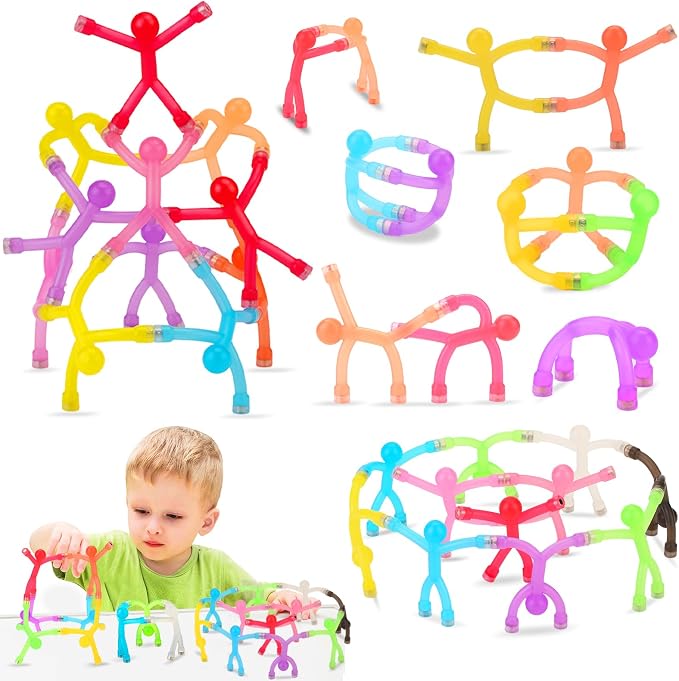 48pcs Magnetic People Figures for Kids 3-8 Travel STEM Fidget Toy by RingWeedingBearerGifts