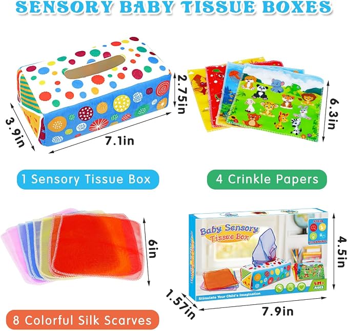 Baby Toys 6-12 Months: Baby Tissue Box 6 Month Old Montessori Toy - Image 6