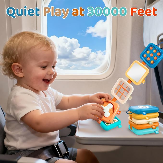 Montessori Toys for Baby 6-12 Months: Sensory Activity Cube with Fine Motor Skills - Travel Busy Board Busy Cube Gifts for 1 Year Old Boy Girl
