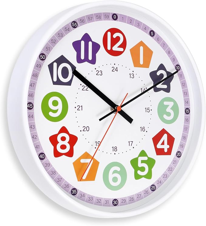 Learning wall Clock for Kids, 12 Inch Classroom Clock Time Teaching by Unknown