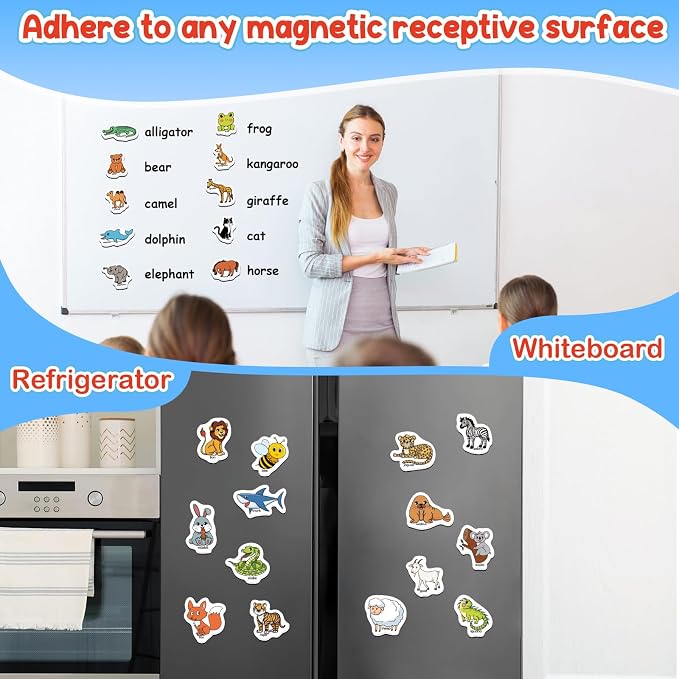 Kasfalci 40 Animal Magnets,Refrigerator Fridge Magnets for Kids,Magnetic Animal Toys for Toddlers,Learning Games,Speech Therapy for Preschool Kindergarten Classroom,Educational Toys for Kids 3+ - Image 3