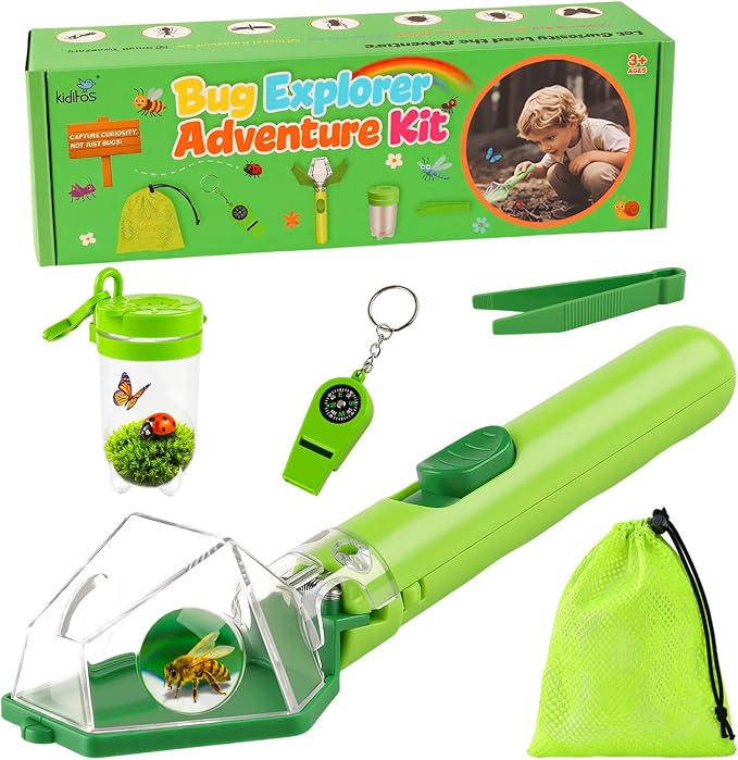 Kiditos Bug Catcher Kit for Kids Ages 3-8, One-Click Insect Catcher by Kiditos