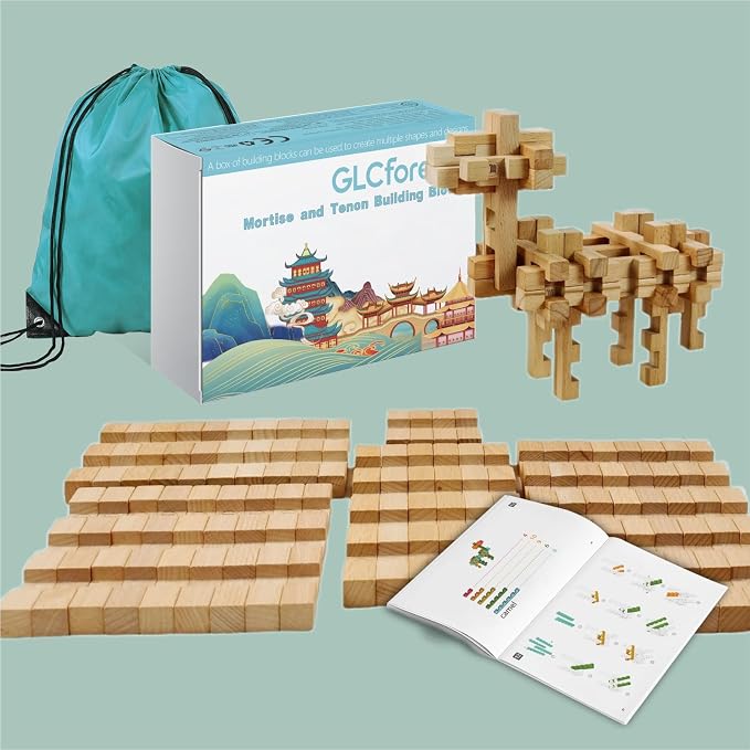 Toy Camel STEM Wooden Building Blocks - 15+ Shapes, 3D Puzzle, Brain Games, Educational Toys Gift for Kids and Classroom, Montessori STEM Toys for Ages 5+ and Teens-37 Pcs - Image 9