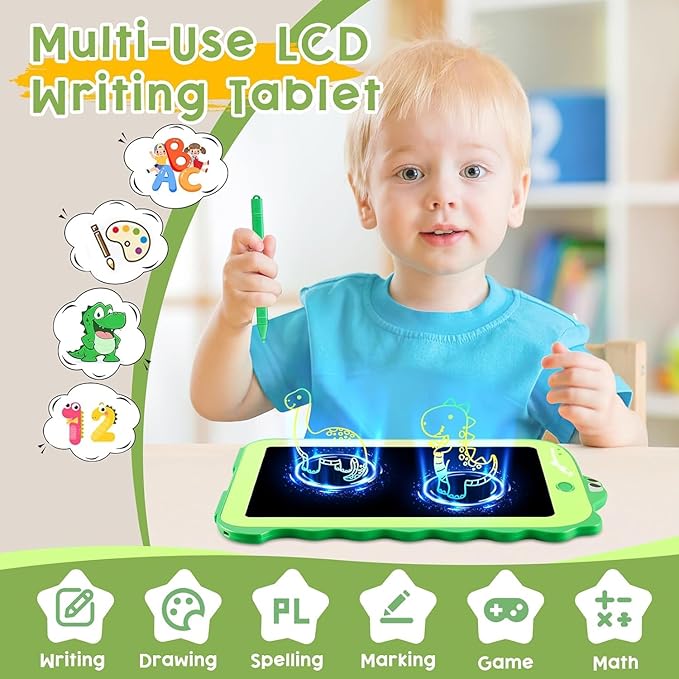 LCD Writing Tablet for Kids, Colorful Toddlers Toys Drawing Board, Educational Kid Toys, Doodle Pad Dinosaur Toy for 3 4 5 6 7 8 Year Old Boys Girls Birthday Party Christmas Gifts,8.5inch