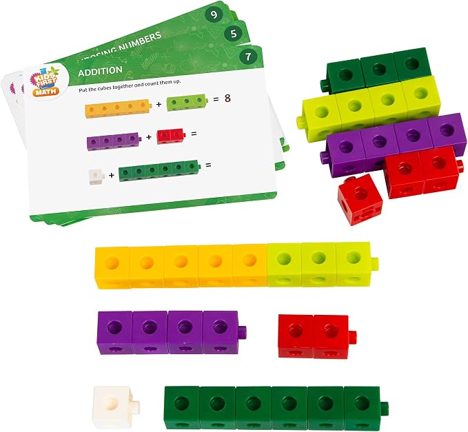 Kids First Math: 100 Linking Cubes Mathematics Kit w/Activity Cards | Develop Skills in Counting, Sorting, Sequencing, Graphing, Measuring | Visual Hands-on | At-Home | Classroom Learning Ages 3+ - Image 3