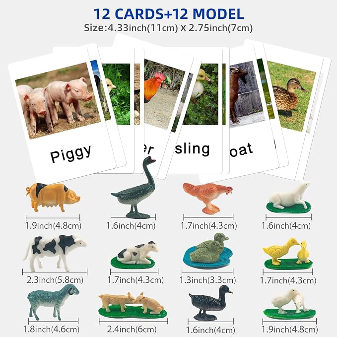 MEROCO Montessori Farm Animals Matching Cards Kids Preschool Toys - Image 8