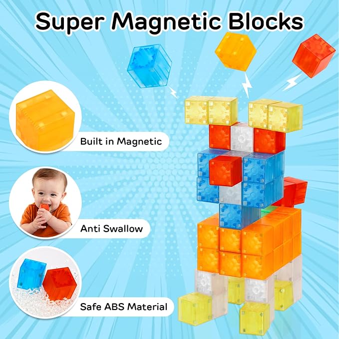 TOY Life Translucent Magnetic Blocks, 36-Piece STEM Set, Ages 3-8 - Image 8
