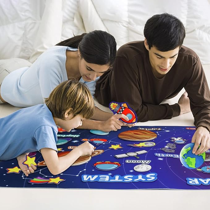 OKOOKO 41Pcs Felt Story Board Set, 43x29inch Solar System Felt Board Set - Image 6