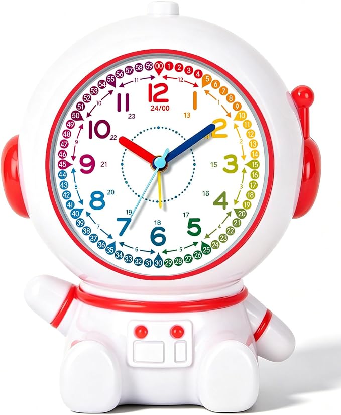 Analog Alarm Clock for Kids with Snooze and Nightlight, Cute Aatro Tabletop Lamp, Ring Alarm/Music Alarm Loud for Bedroom, Battery Powered,Kids’ Time Learning Perfect for Boys Girls Gifts by Unknown