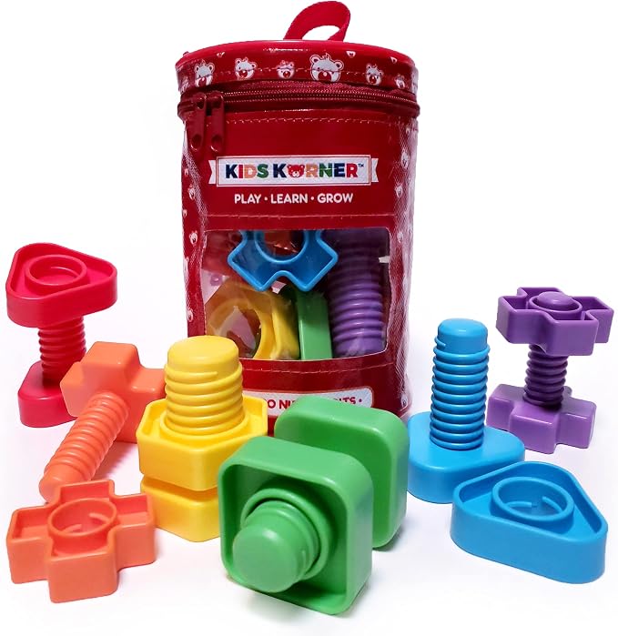 Twist & Turn Nuts n Bolts - Sort, Count, Match & Play with 12pc + eBook by KIDSKORNERTOYS