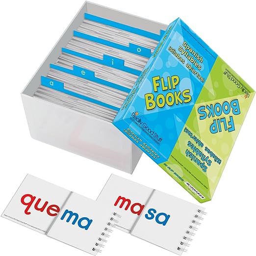 Really Good Stuff Libros de Sílabas (Spanish Syllable Flip Books) - 30 Flip Books by ReallyGoodStuff