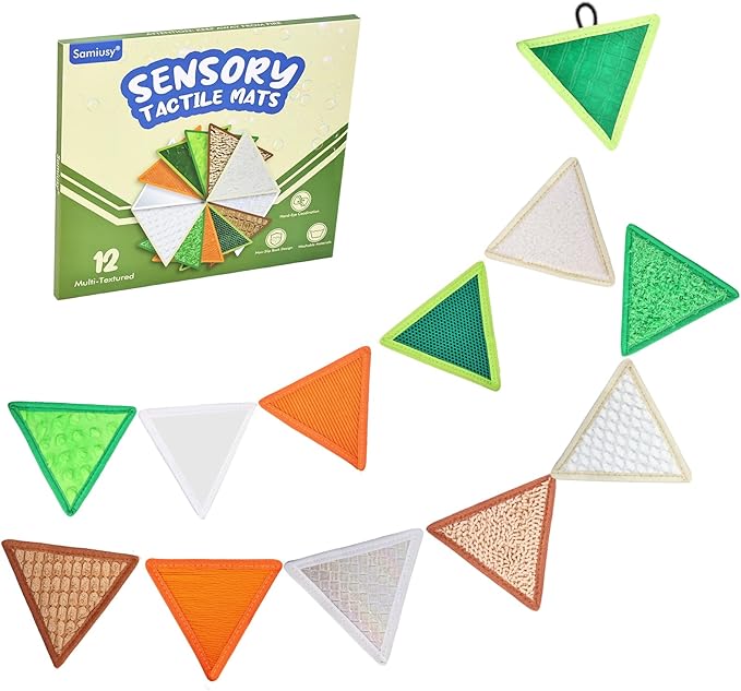Tactile Baby Sensory Toys | Multi-Textured Sensory Mats for Fine Motor Skills | Bright Color Washable Wall Play Tiles for Babies 6+ Months & Toddlers (12 Pack)