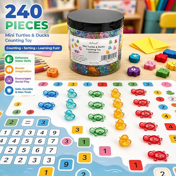 240PCS Translucent Counting Toys for Preschool with Storage Box - Image 7