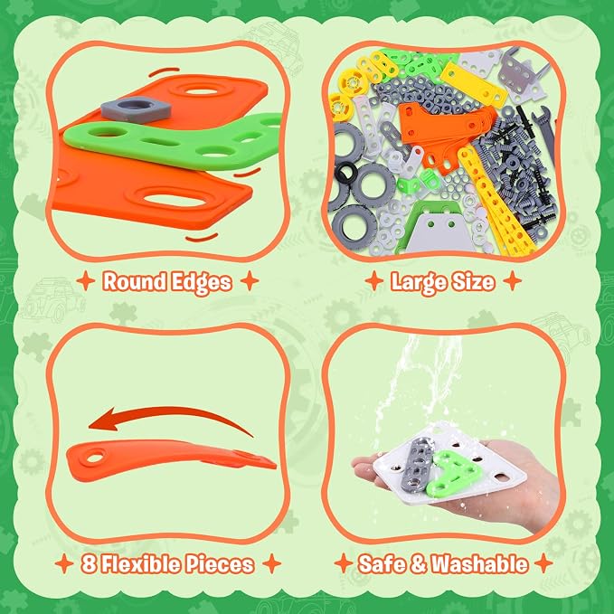 164 PCS Building Toys for Kids Ages 4-8 8-12, Educational STEM Activities, Erector Set Building Blocks, Construction Creative Games for Boys and Girls - Image 3
